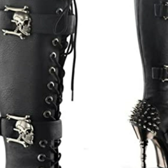 Demonia- Muerto black thigh high boots - Picture 4 of 5